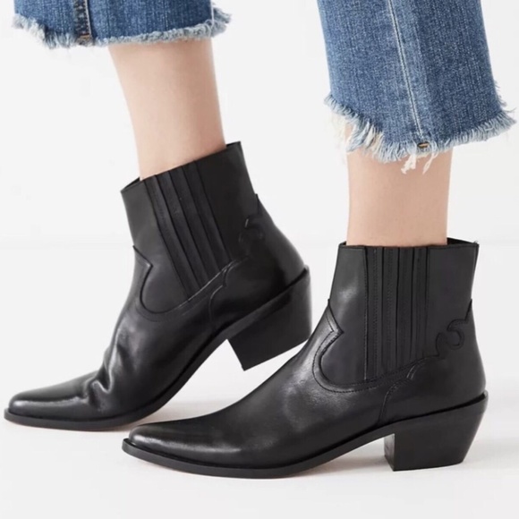 UO Leather Western Bootie 6 - Picture 1 of 4